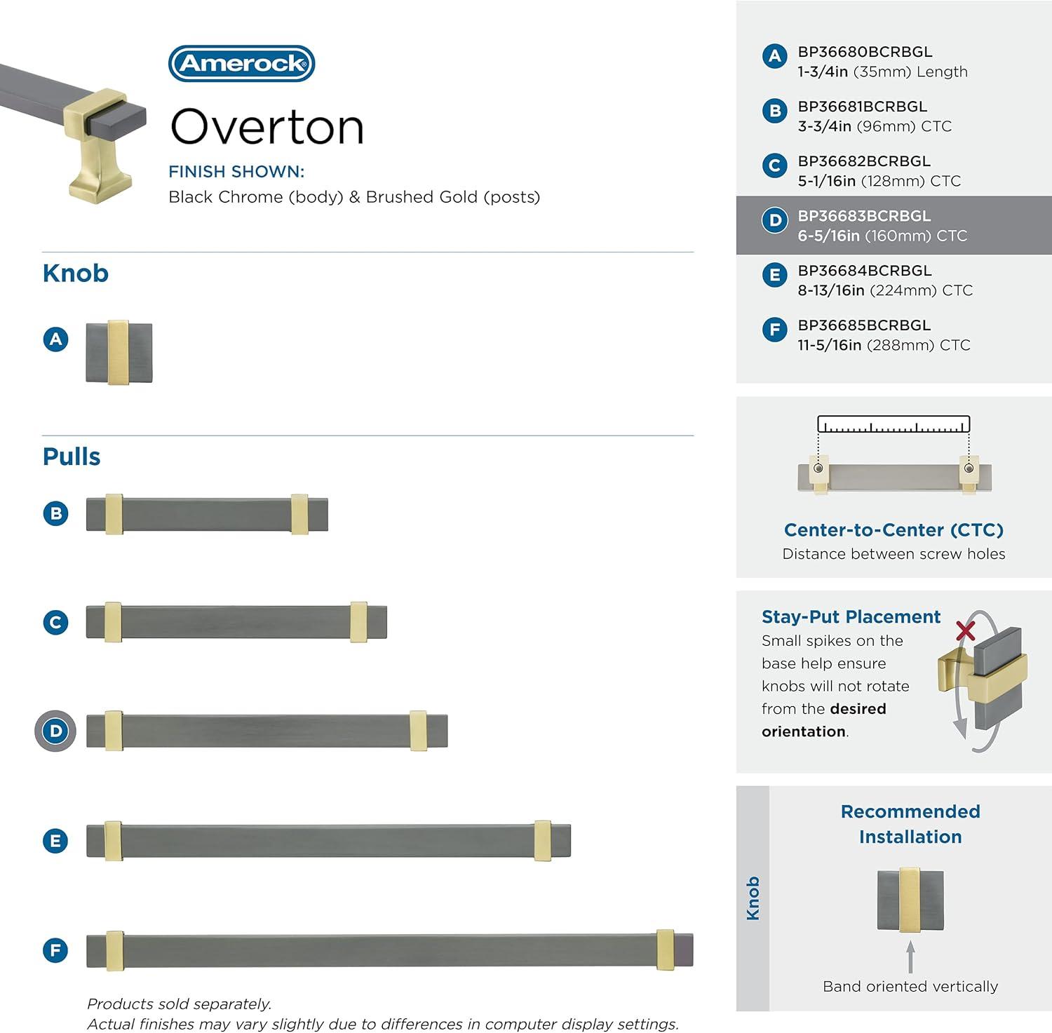 Amerock Overton Split Finish Cabinet or Drawer Pull