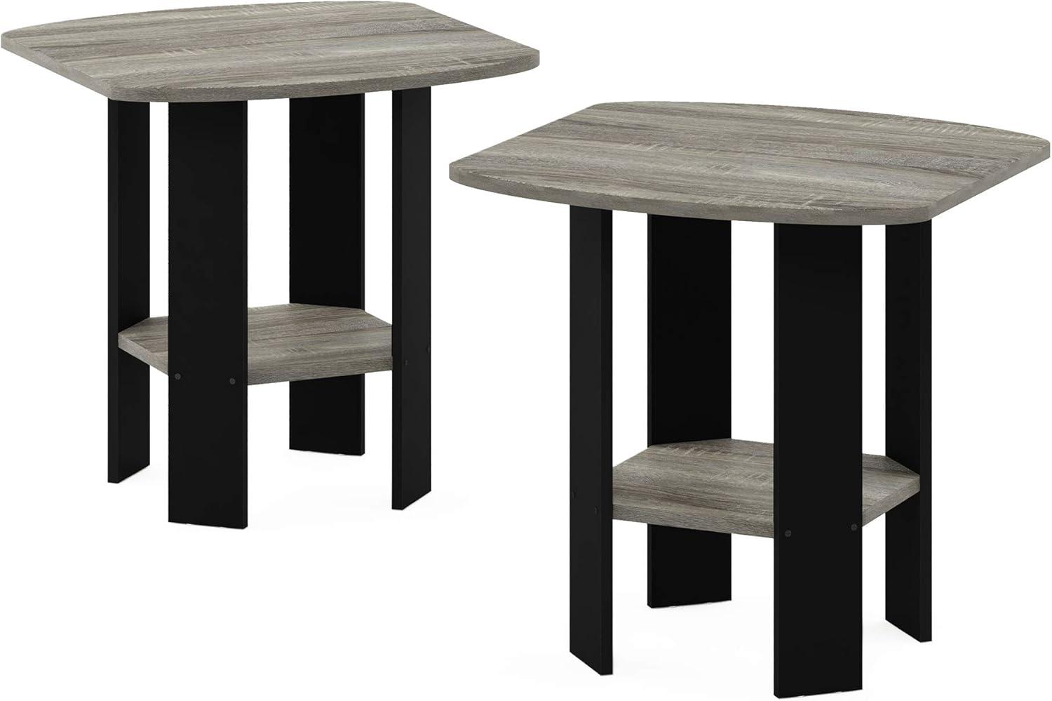 Furinno Simple Design End/Side Table, French Oak Grey, Set of 2