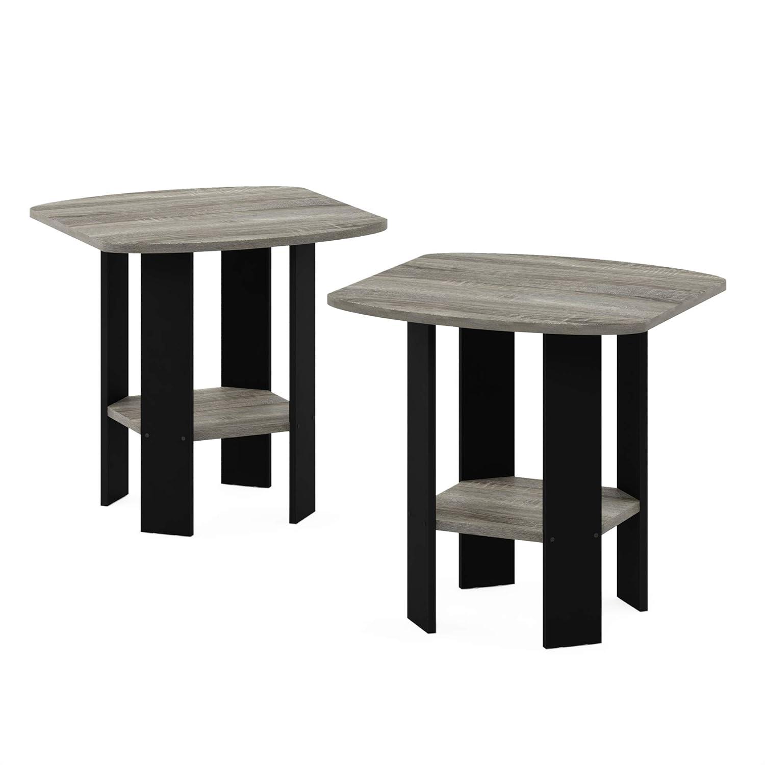 Furinno Simple Design End/Side Table, French Oak Grey, Set of 2