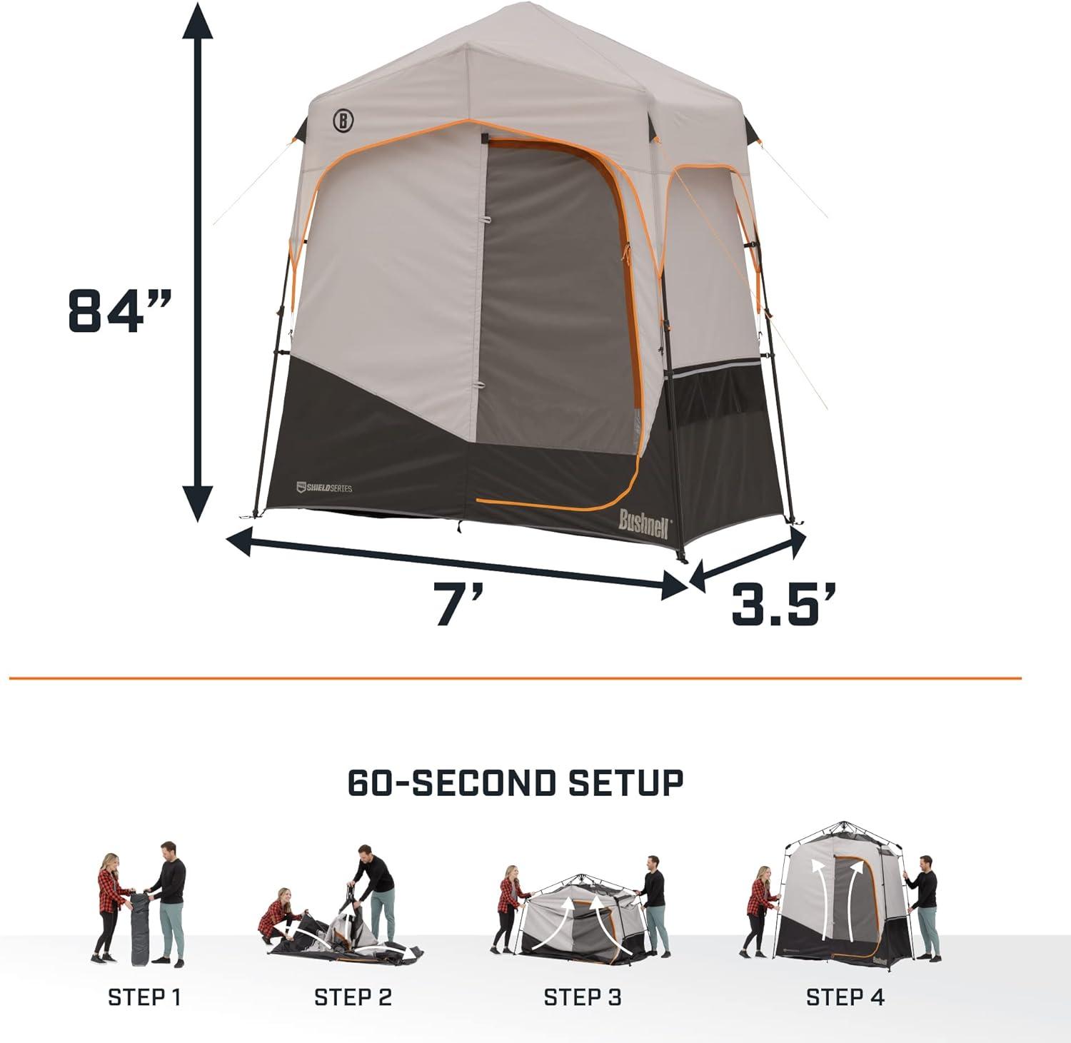 Bushnell Gray and Black 2-Person Instant Setup Shower Tent