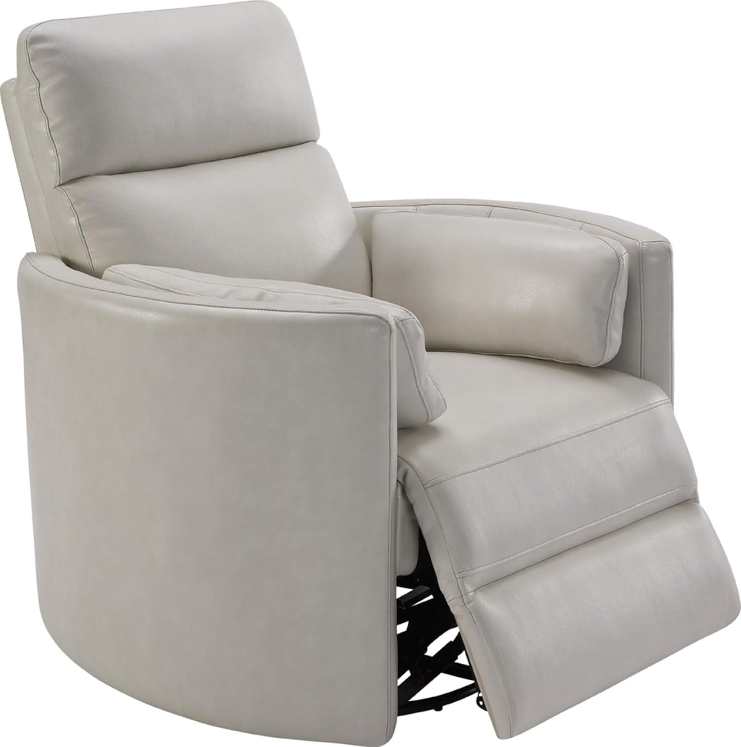 Florence Brown Top-Grain Leather Swivel Recliner with USB Charger