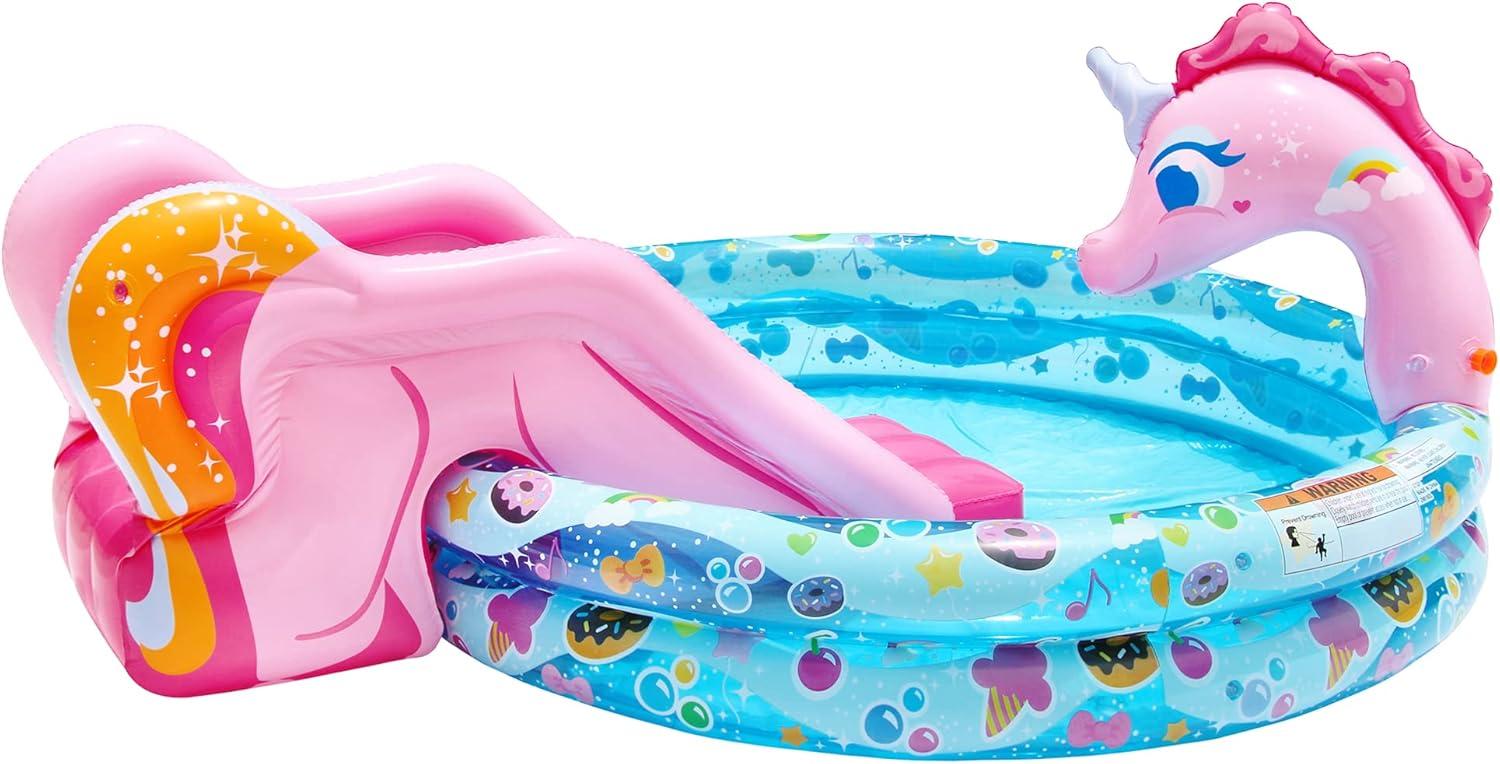 Banzai Plastic Round Kiddie Pool 32.5'' H x 60'' W x 78'' L