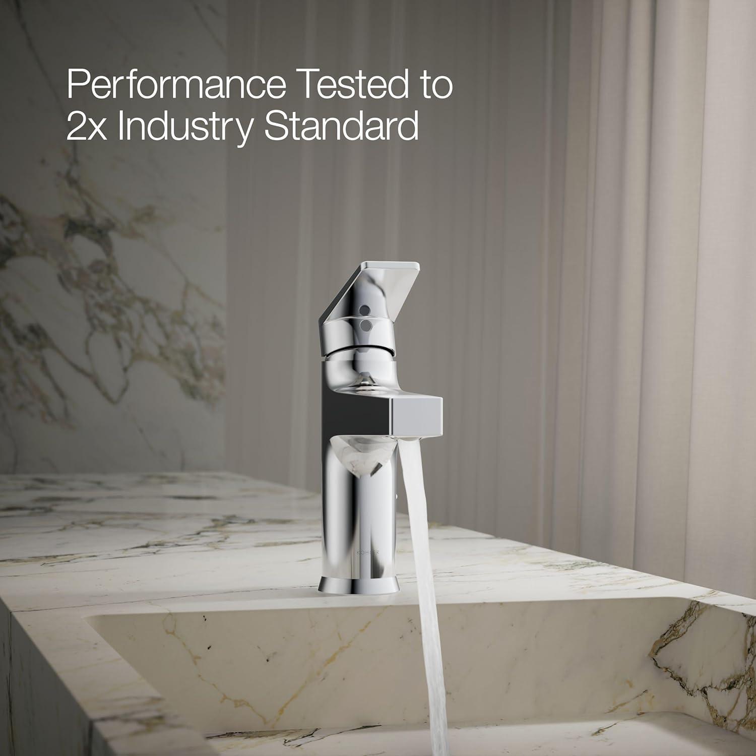 Kohler Taut Single-Handle Bathroom Faucet with Pop-Up Drain Assembly, One Hole Bathroom Sink Faucet, 1.2 gpm