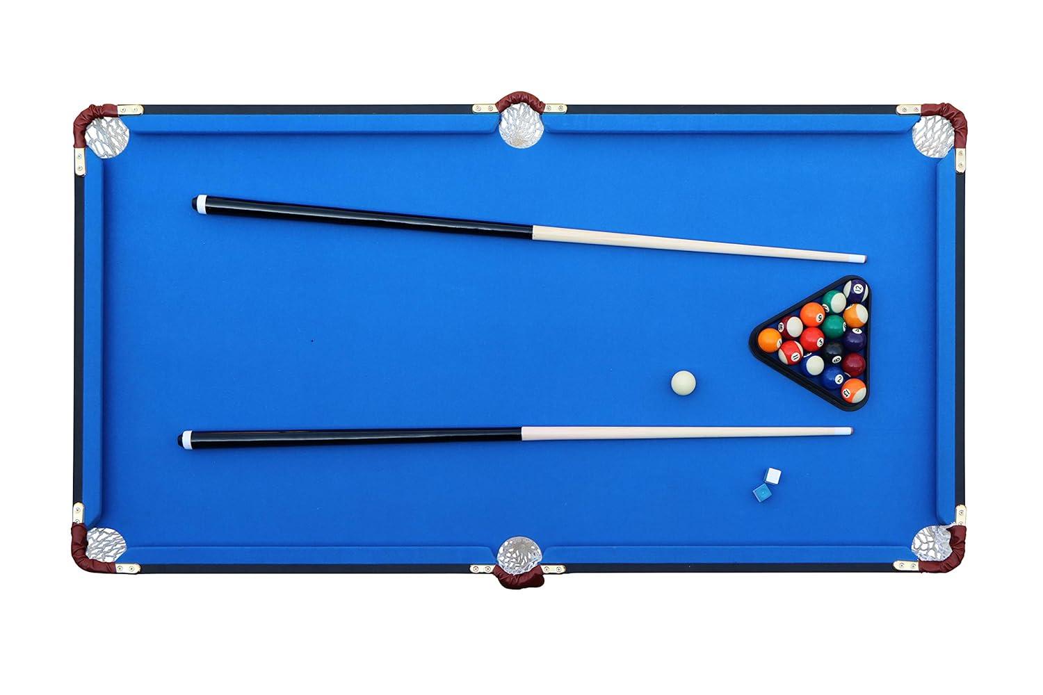 RACK Crux 55" Folding Classic Billiard Pool Table Multi Player Game, Blue