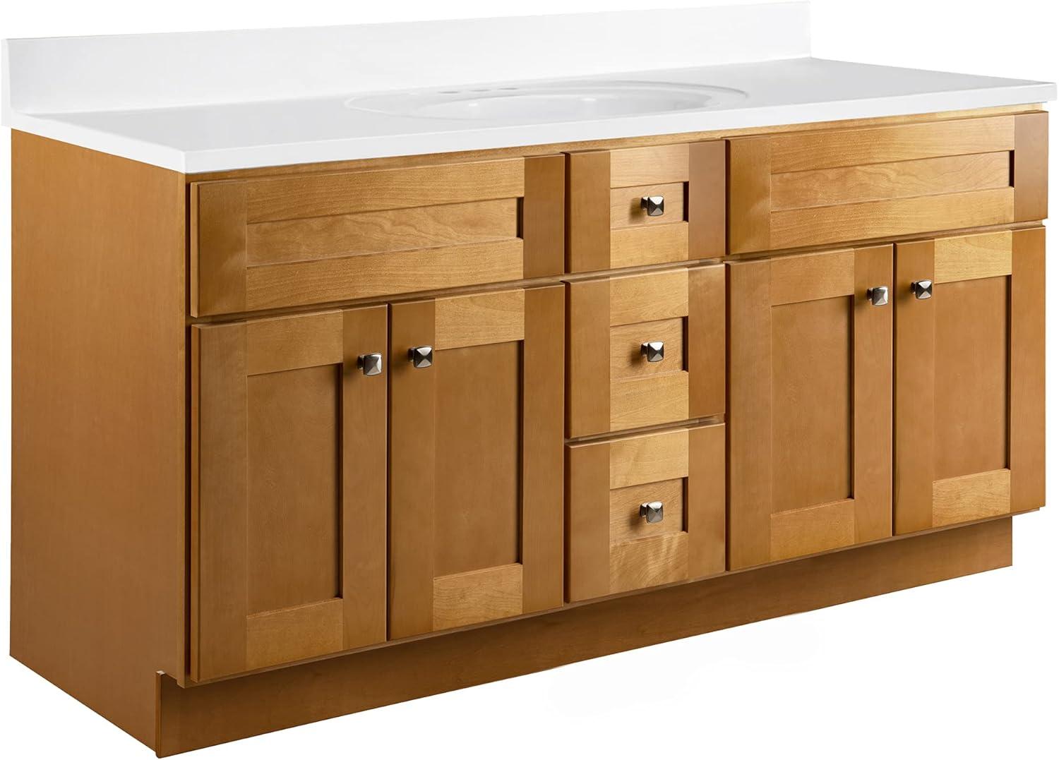 Design House Brookings Ready-to-Assemble Vanity Without Top in Modern Birch 60-in