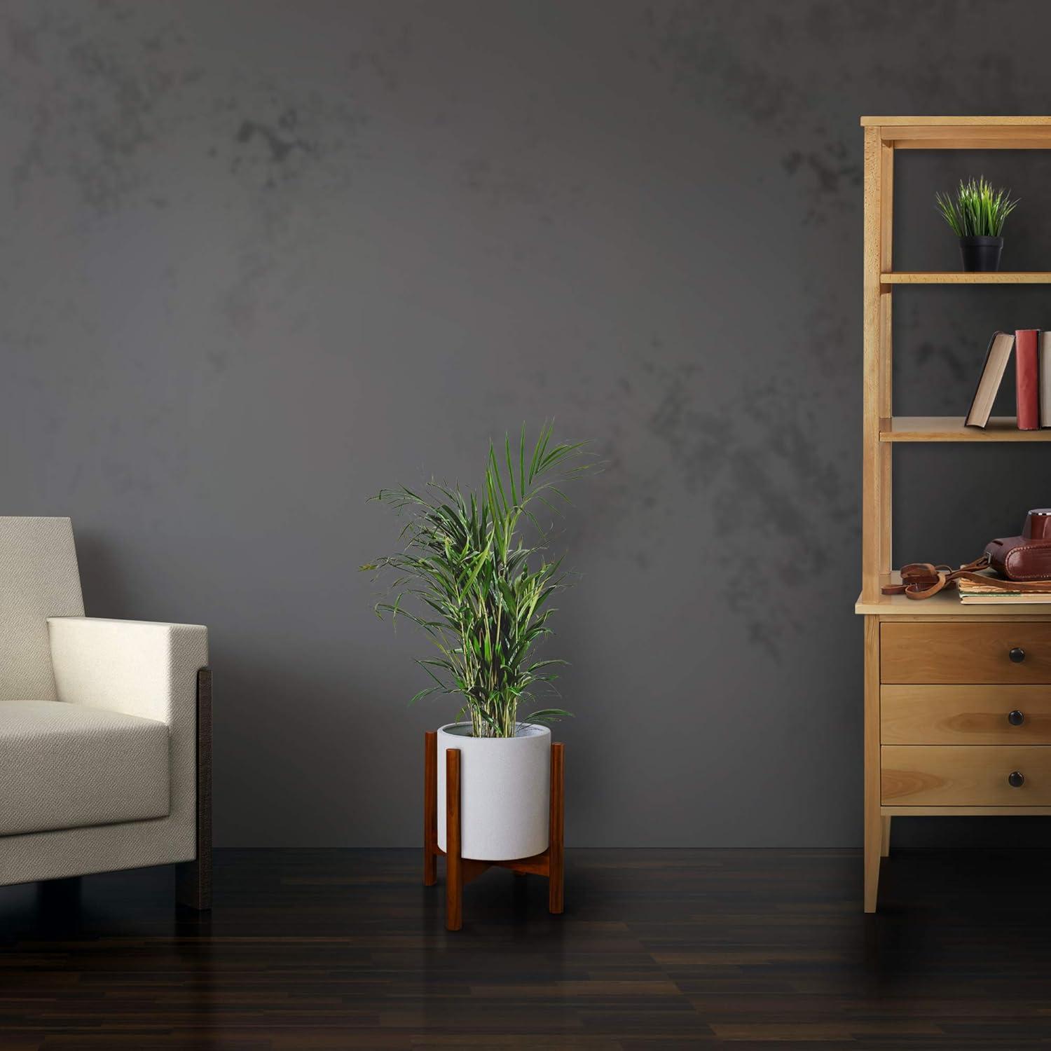 Casual Home Mid-Century Modern Wood Plant Display Stand, Antique Mahogany