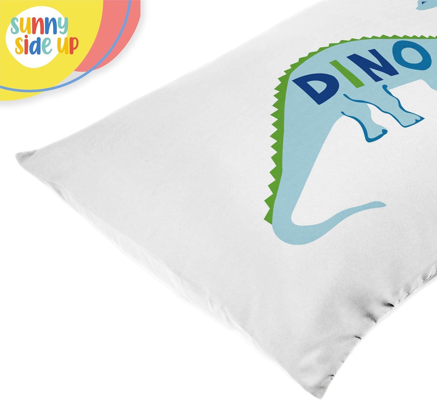 Kids Standard White Dinosaur Microfiber Pillowcase Set