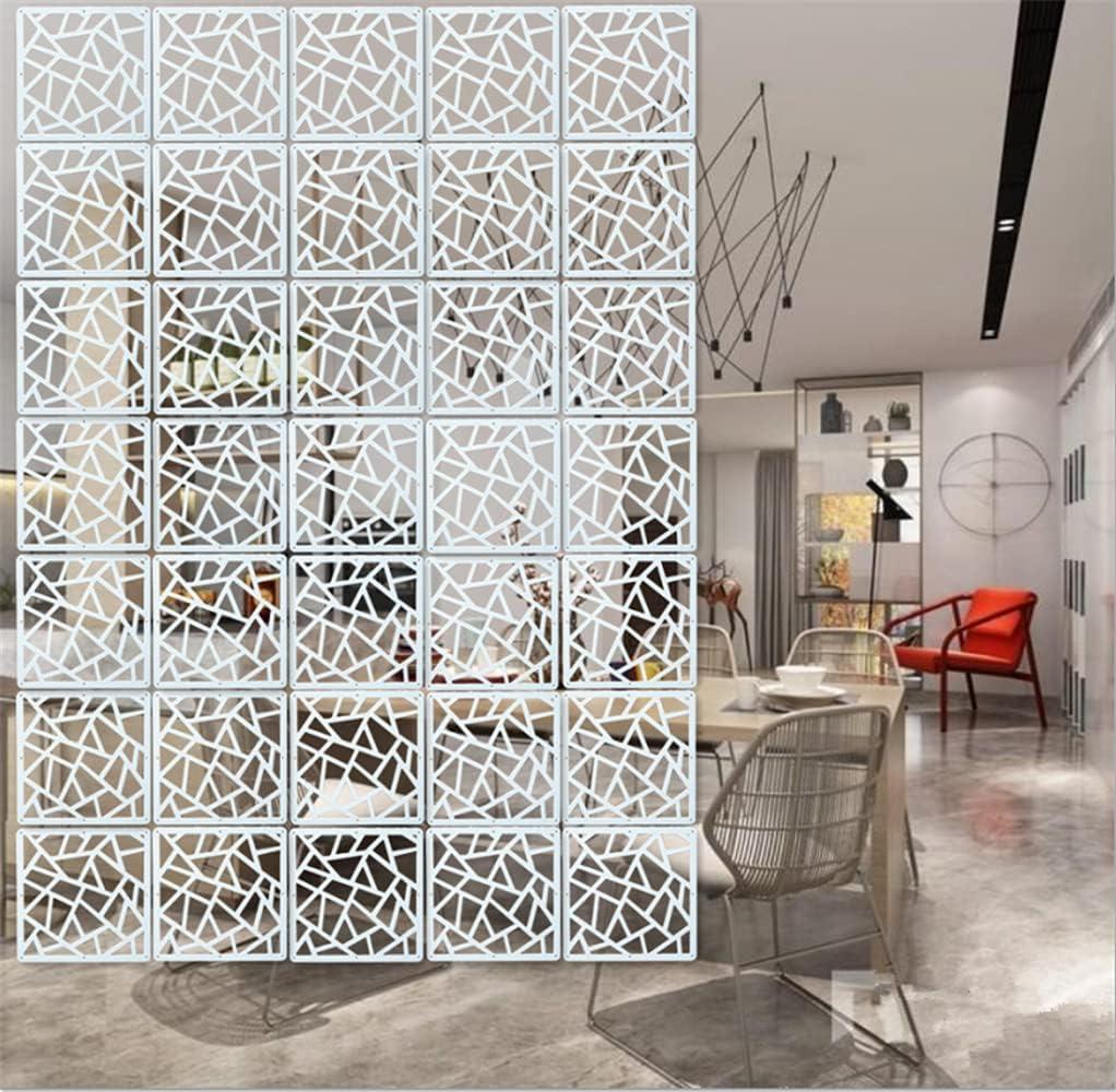 12Pcs White Hanging Room Divider,Wood-Plastic Room Divider DIY Panel Screens Partition Wall Dividers Room Decoration with All Accessories 11.4x11.4 Inch