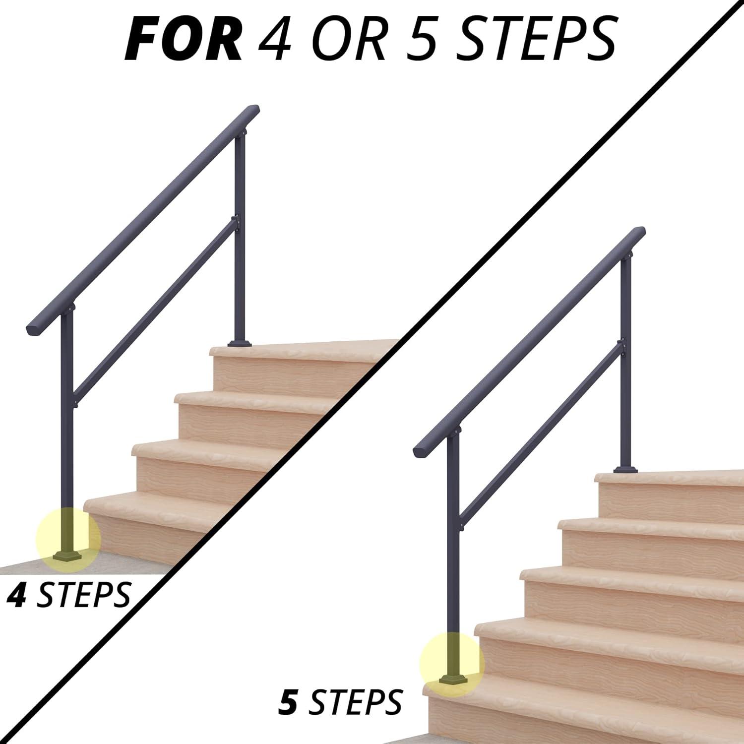 CR Home Hand Rails for Outdoor Steps for Porch, Deck, & Balcony Railing