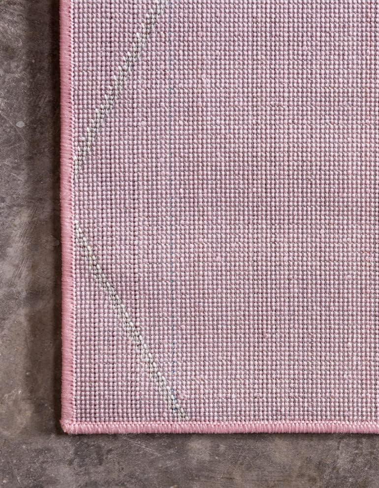 Unique Loom 7' 0 x 10' 0 Trellis Frieze Geometric Light Pink Area Rug