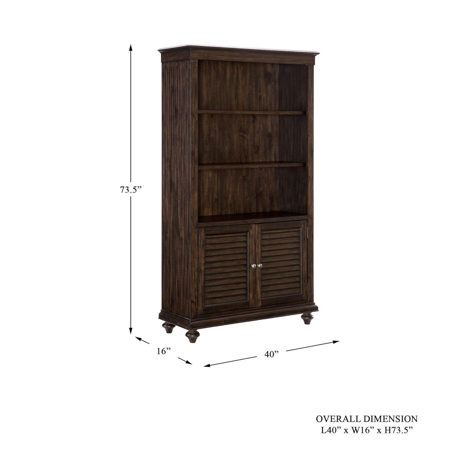 Driftwood Charcoal Acacia Wood 44" Traditional Bookcase