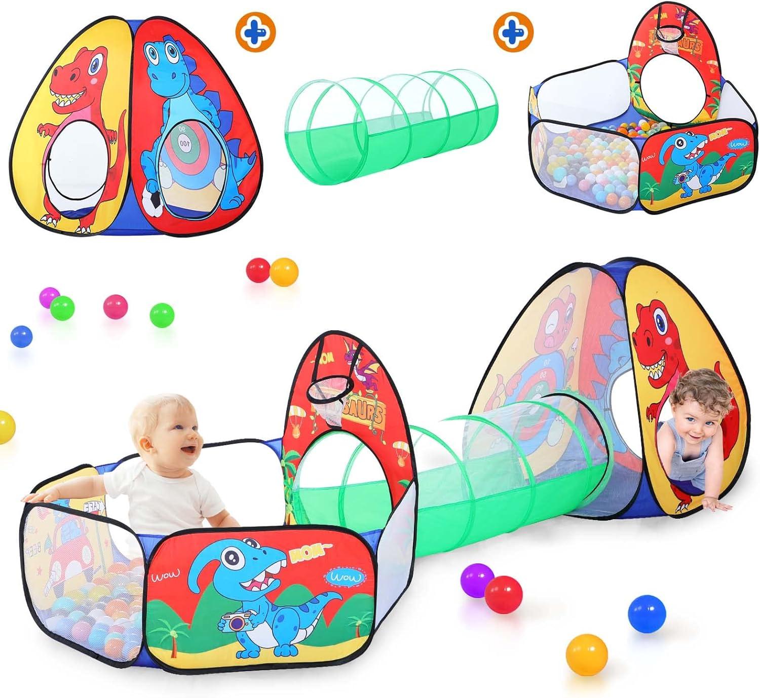 Blue Ocean 3-Piece Kids Play Tent with Tunnel and Ball Pit