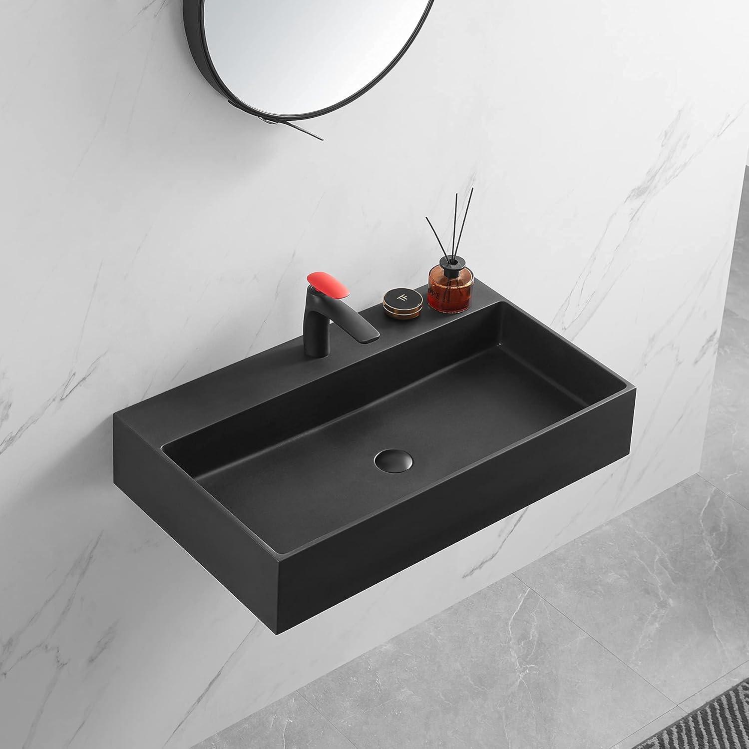 Serene Valley 18.9'' Solid Surface Square Bathroom Sink