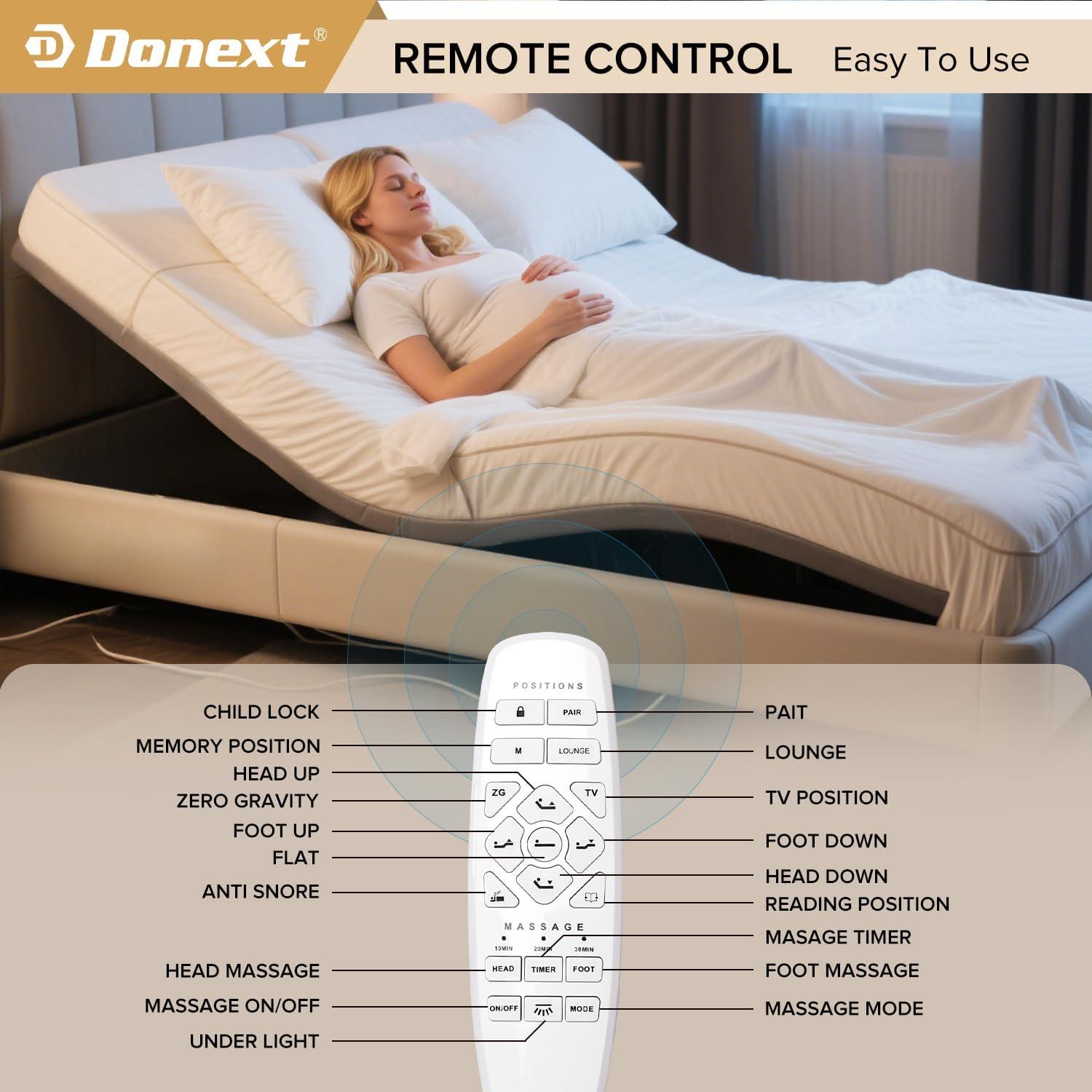 King Size Adjustable Black Metal Bed Frame with Drawer