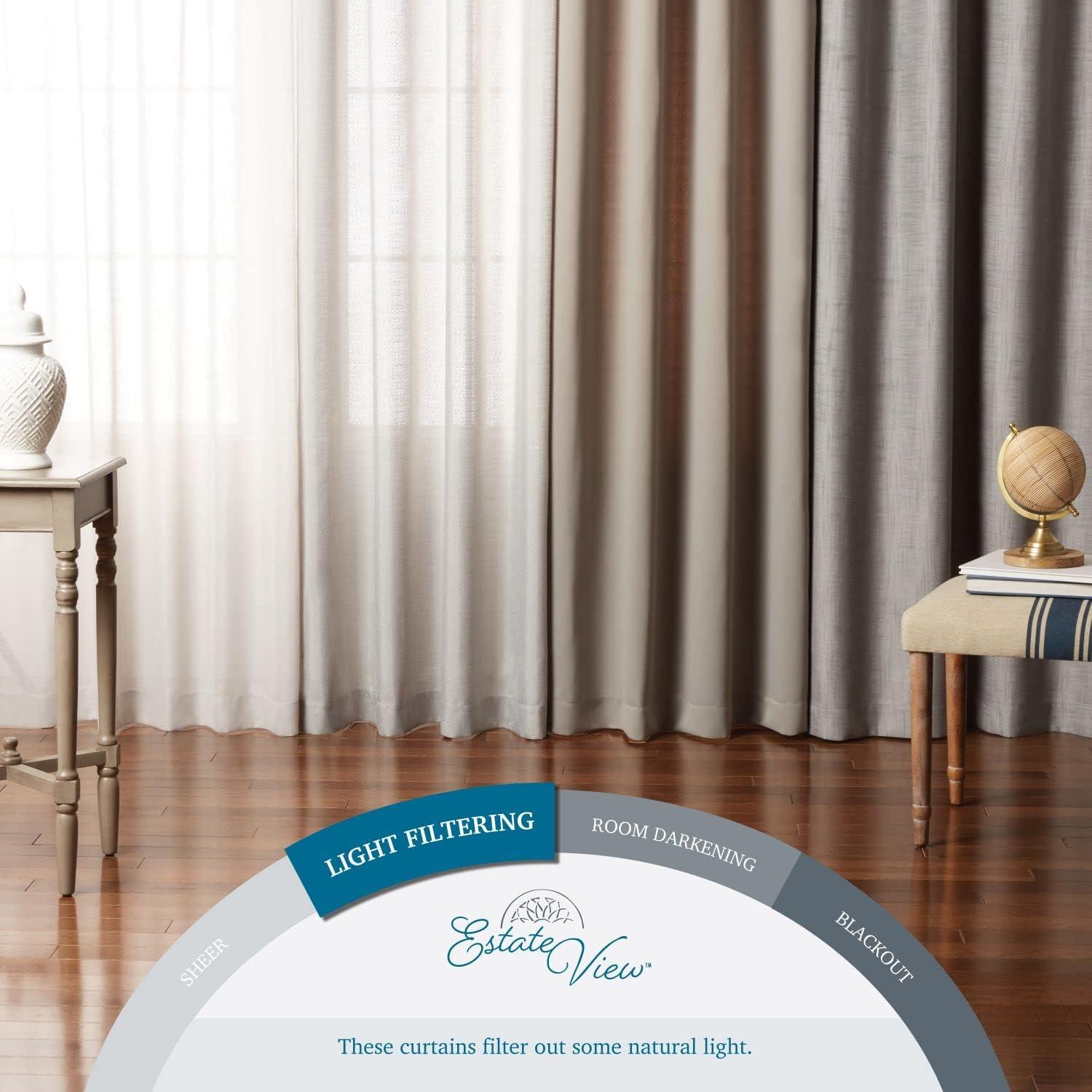 Amalgamated Textiles Polyester Semi Sheer Curtain Pair (Set of 3)