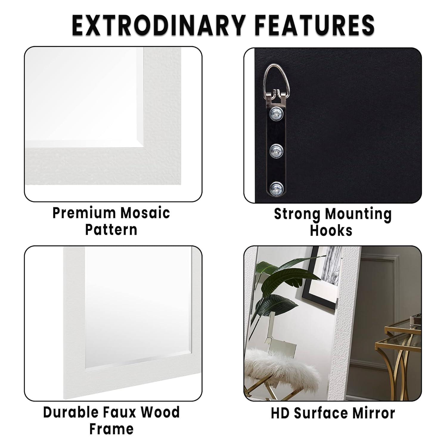 Naomi Home Maisie Modern Aluminum Mirror White