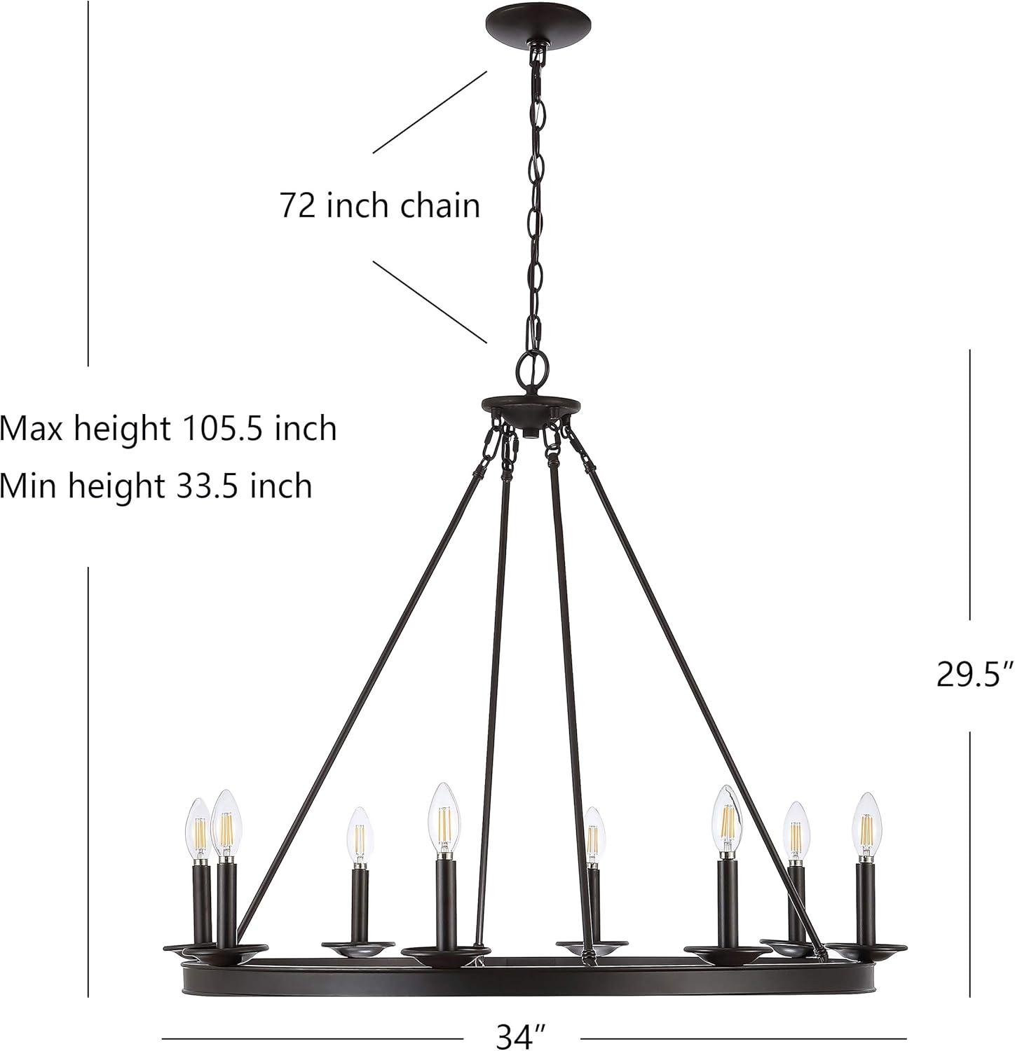 Natal 8 - Light Dimmable Wagon Wheel Chandelier