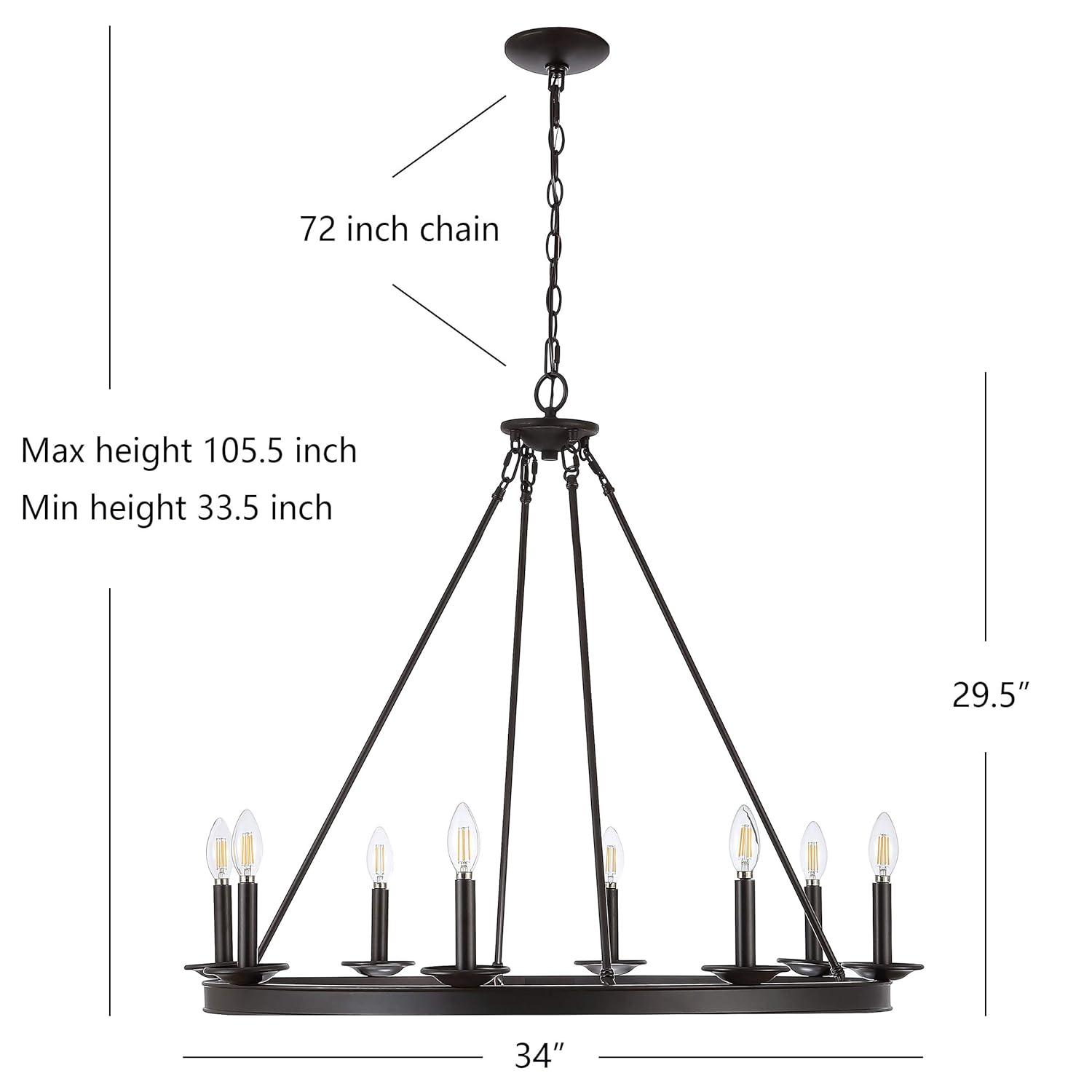 Natal 8 - Light Dimmable Wagon Wheel Chandelier