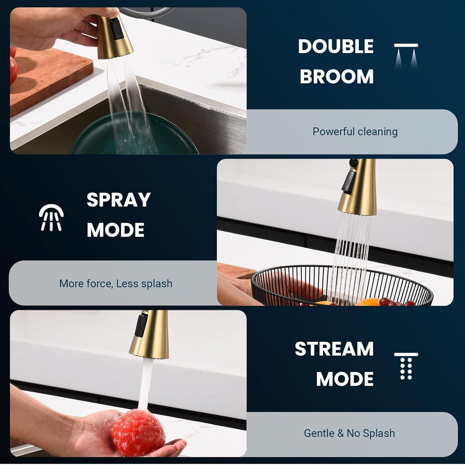 ARCORA AR7100301G-DC ARCORA Stainless Steel  Single Handle Pull-Down Sprayer Kitchen Faucet Set with Touchless Sensor