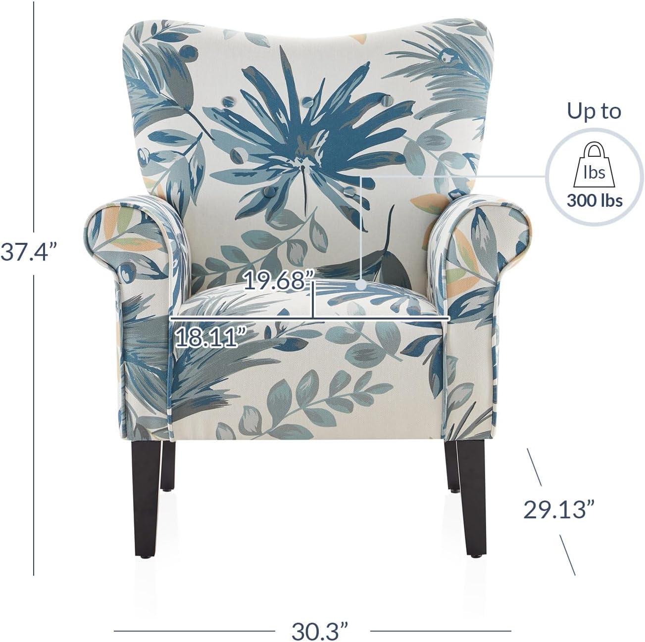 BELLEZE Accent Chair Armchair for Living Room - Allston (Green Blue Floral)