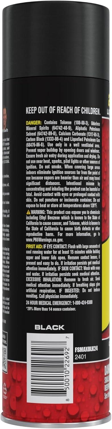 Flex Seal MAX Aerosol Liquid Rubber Sealant Coating, 17 oz, Black