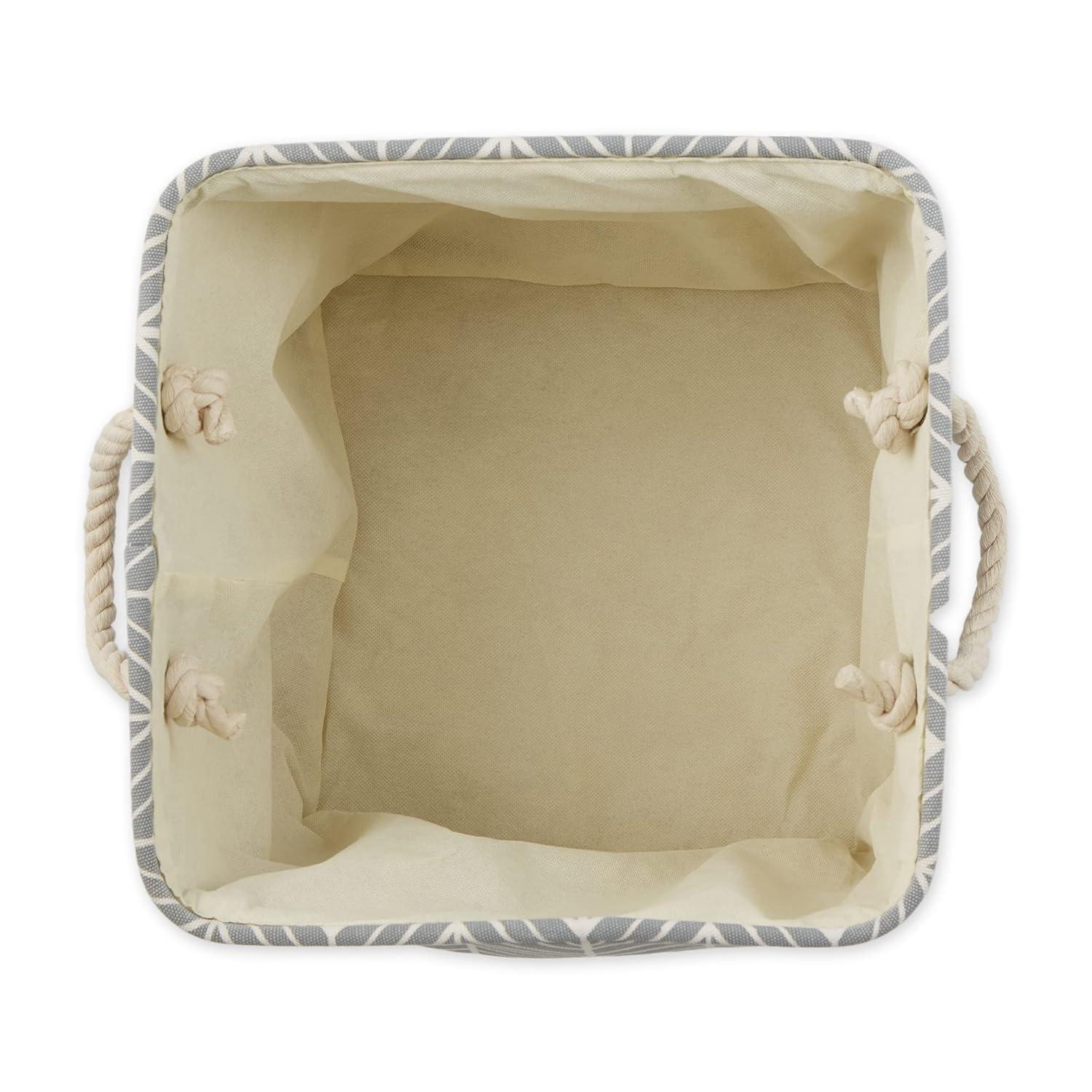 Design Imports Polyester Bin Herringbone Gray Square 13X13X13