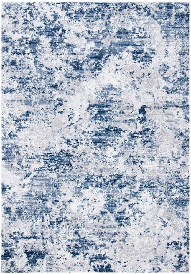 SAFAVIEH Amelia Alastar Abstract Area Rug, Navy/Grey, 9' x 12'