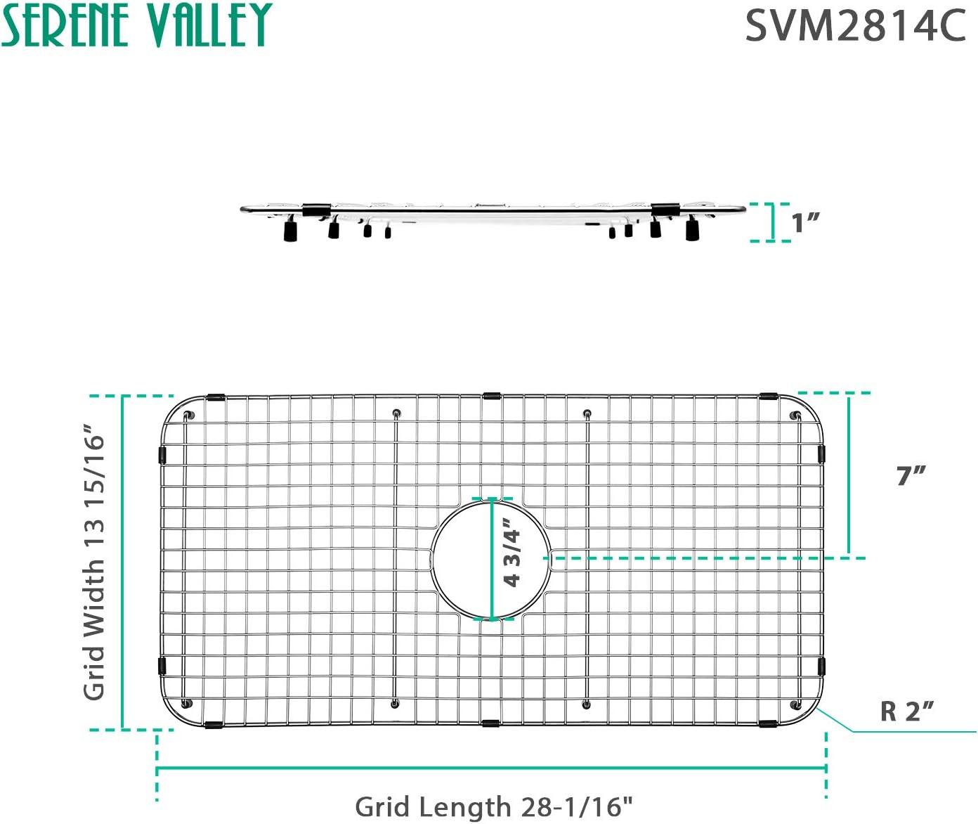 28-Inch Heavy-Duty Stainless Steel Sink Grid with Center Drain