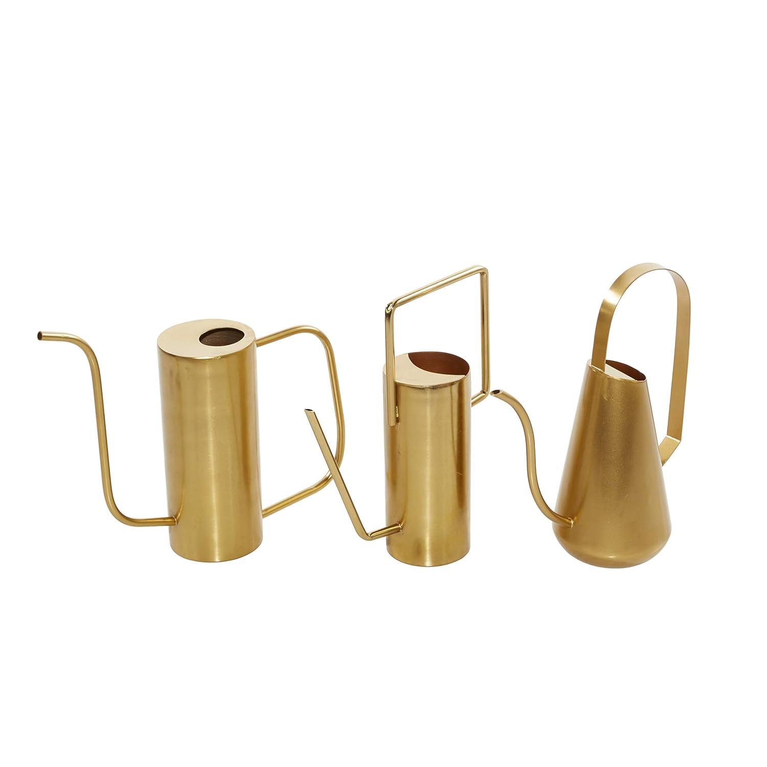 Set of 3 Glam Metal Planters Gold - Olivia & May: Indoor Iron Novelty Planters, No Drainage Hole, Tabletop Display