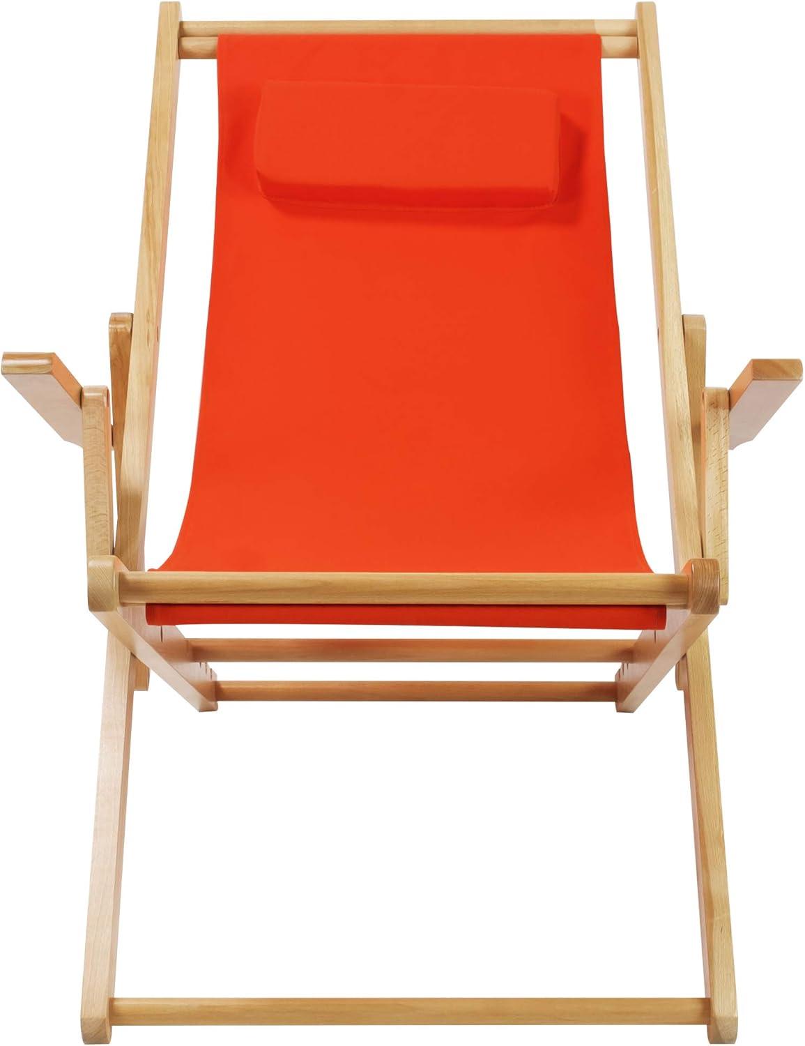 Sling Chair Natural Frame-Orange Canvas