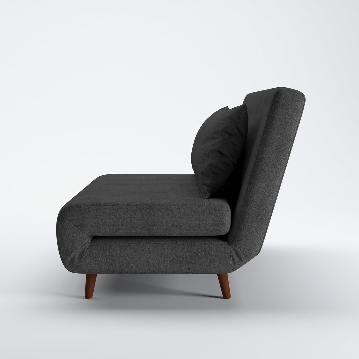 A&D Home Tustin Polyester Convertible Futon Chair, Charcoal
