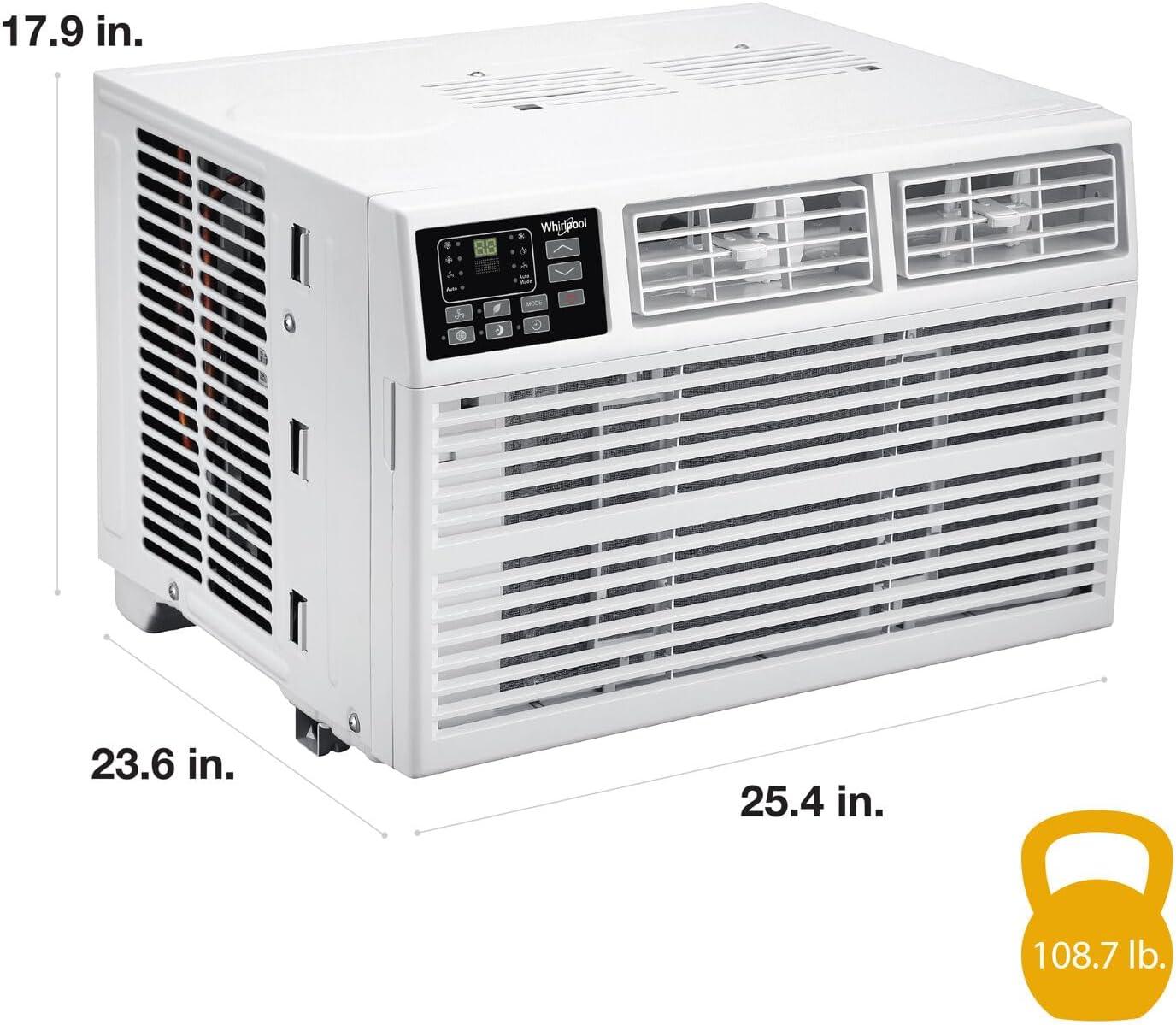 White 18,000 BTU Window Air Conditioner with Heater and Remote