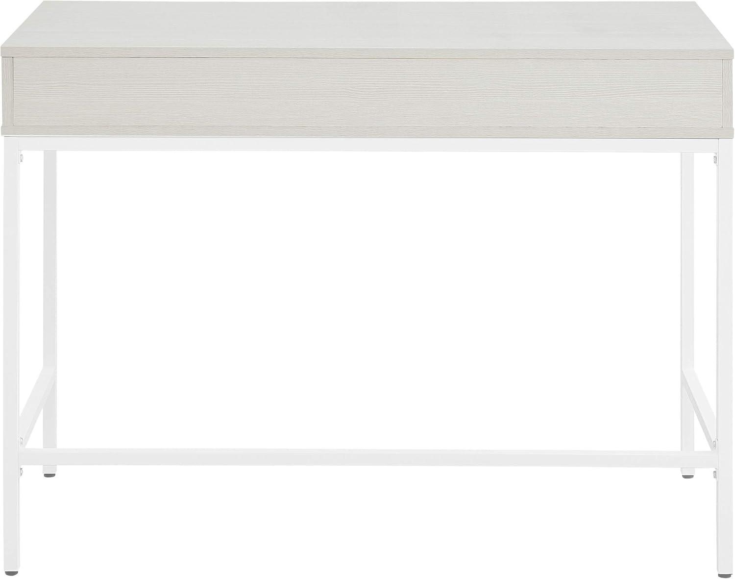 Contempo 40-Inch Desk with Drawer and Shelf in Brown Wood Grain Finish