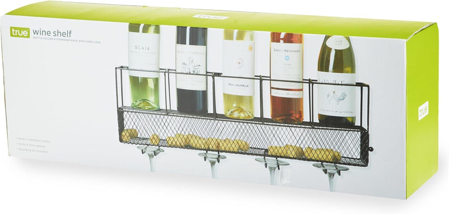 Wall Mounted Wire Wine Shelf and Cork Cage