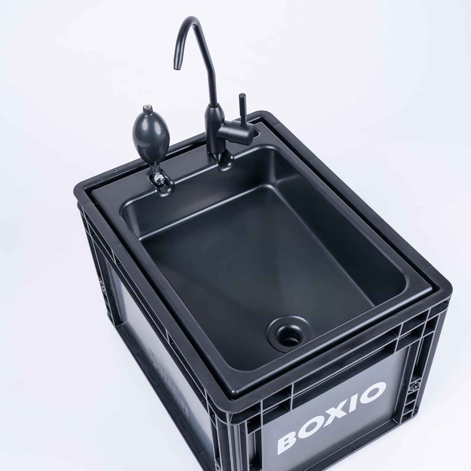 BOXIO Black Recycled Plastic Portable Camping Sink