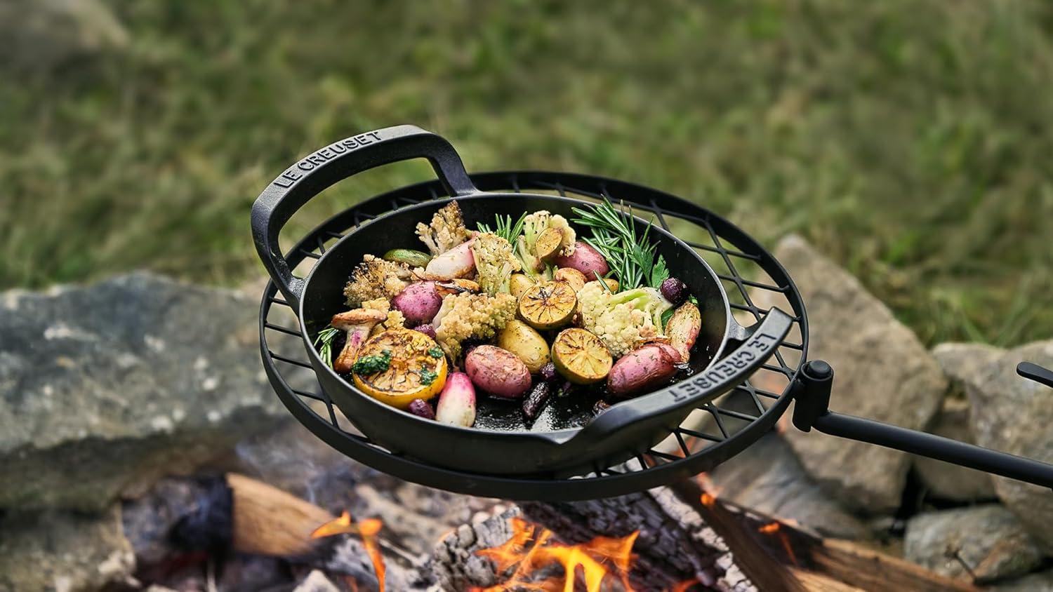 10" Black Enameled Cast Iron Skillet with Raised Handles