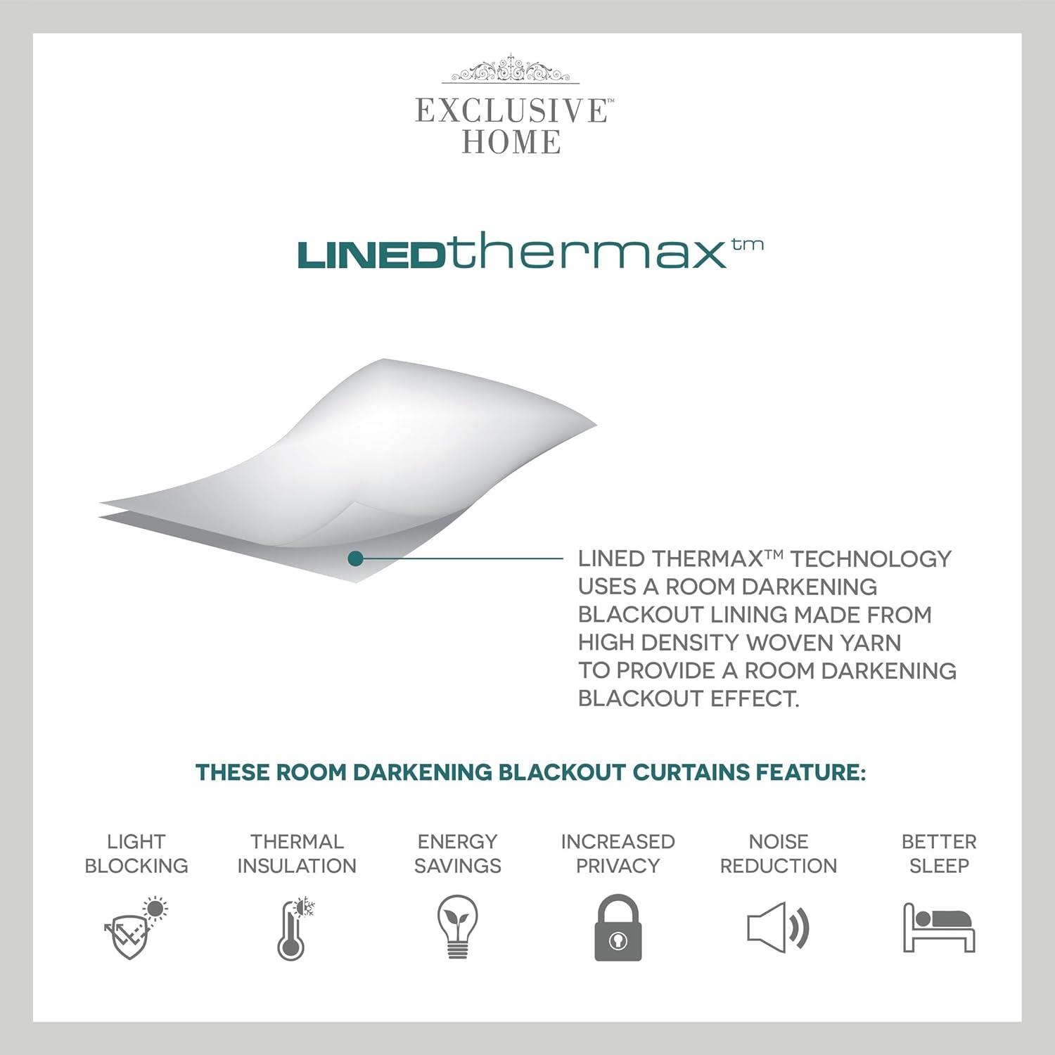 Set of 2 (108"x52") Forest Hill Woven Blackout Grommet Top Window Curtain Panel White - Exclusive Home: Thermal, Room Darkening