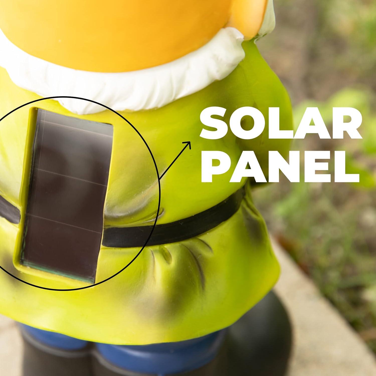 VP Home Firefly Jar Gnomes - Outdoor Garden Gnome with Solar Light - Durable Garden Decorations for Yard, Lawn, Patio - 10.5H x 7W x 5.5D - Weather-Resistant Gnome Statue