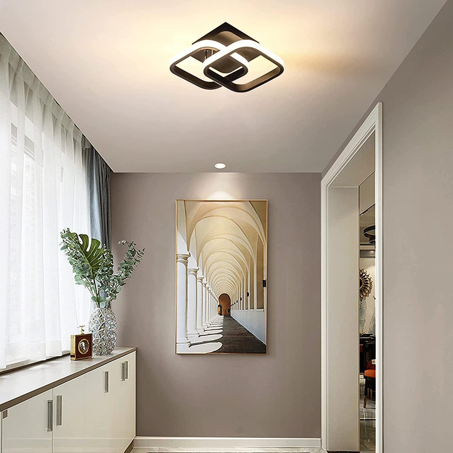 ADISUN LED Limit Lámpara de Techo LED de Montaje Empotrado de 2 Anillos Regulable con Control Remoto Lámpara de Aluminio, Blanco