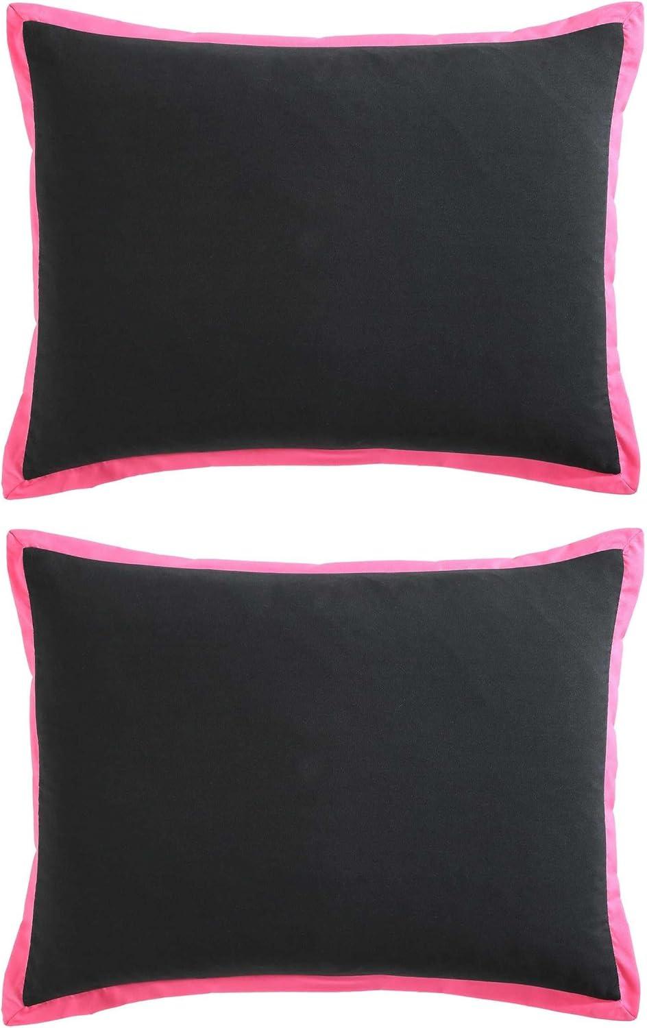 Betseyville Johnson Signature Hotel Solid Black King 4pc Comforter Sham Bonus Set