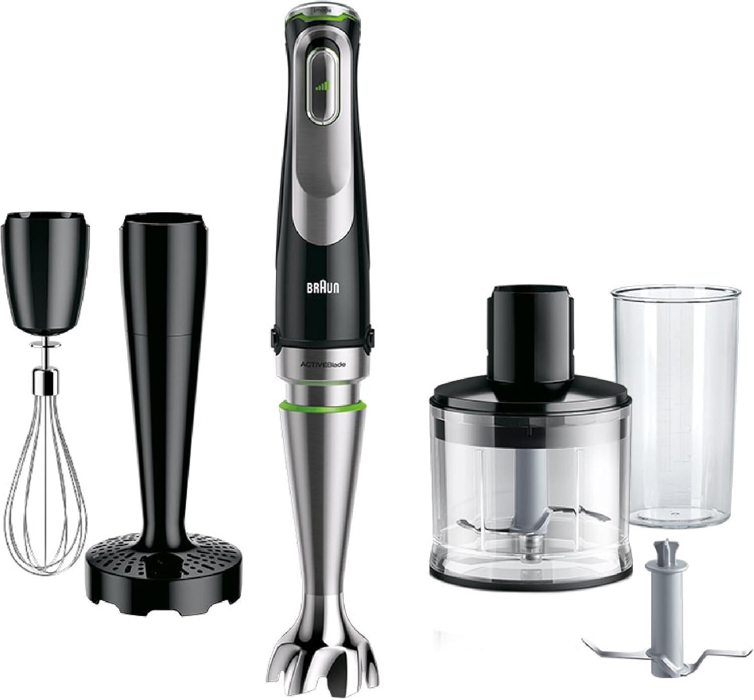 Premium Black Stainless Steel Variable Speed Hand Blender Set