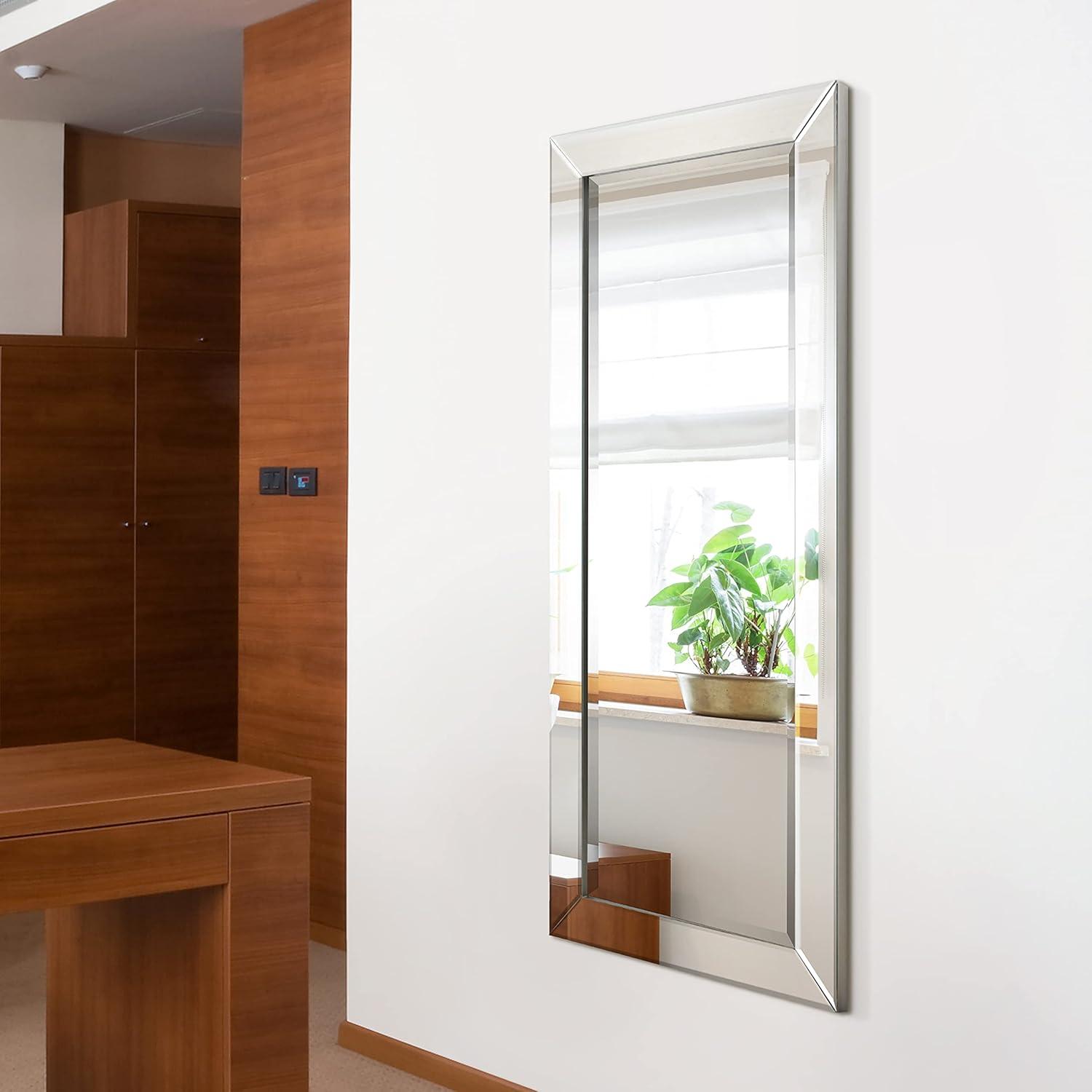 Empire Art Direct MOM-C10690-2454 24 x 54 in. Solid Wood Frame Covered Wall Mirror with Beveled Clear Mirror Panels - 1 in. Beveled Edge