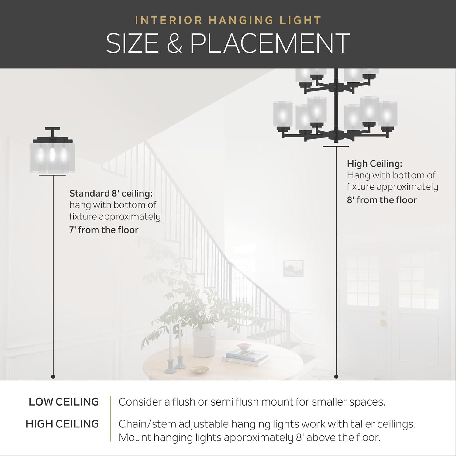 Alkire 22" Olde Bronze Semi-Flush Ceiling Light with Satin Etched Glass