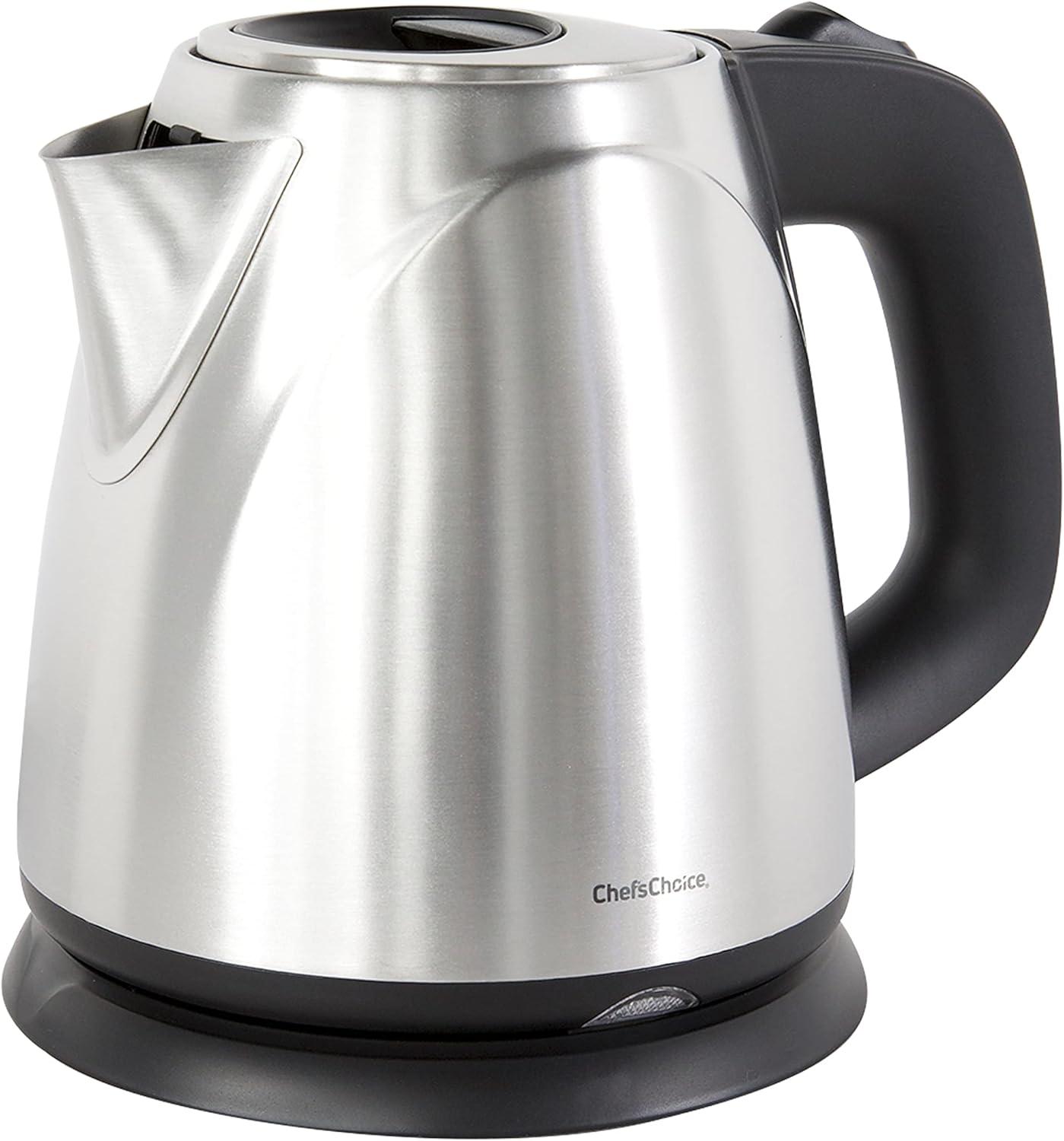 Compact Brushed Stainless Steel Cordless Electric Kettle