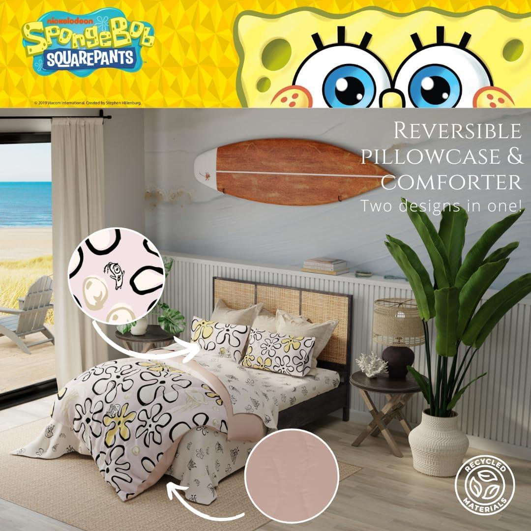 SpongeBob SquarePants Twin Bed-in-a-Bag, 4-Piece, Recycled Microfiber