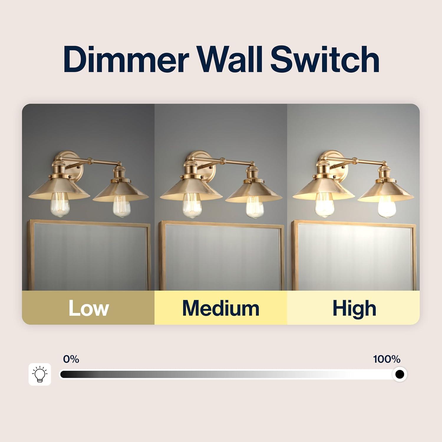 JONATHAN Y July 17.5" 2-Light Industrial Farmhouse Metal Vanity Light, Brass Gold