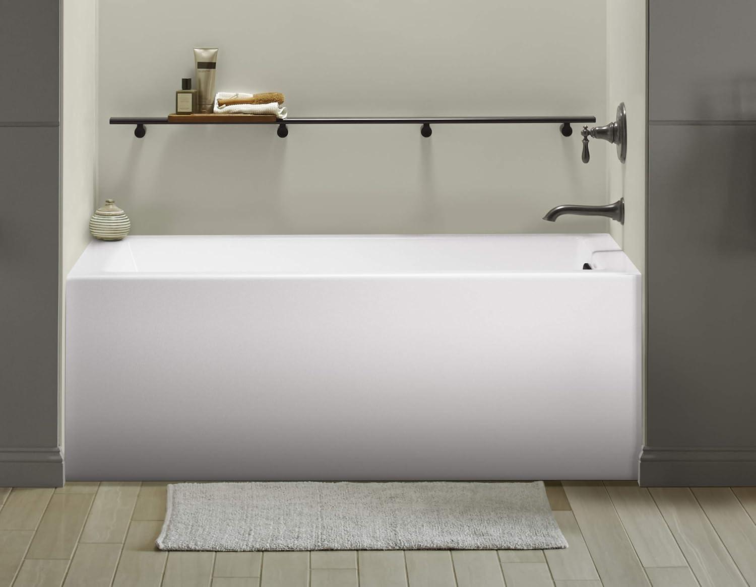 Underscore® 60" x 30" Rectangular Alcove Soaking Bathtub with Slotted Overflow and Integral Apron