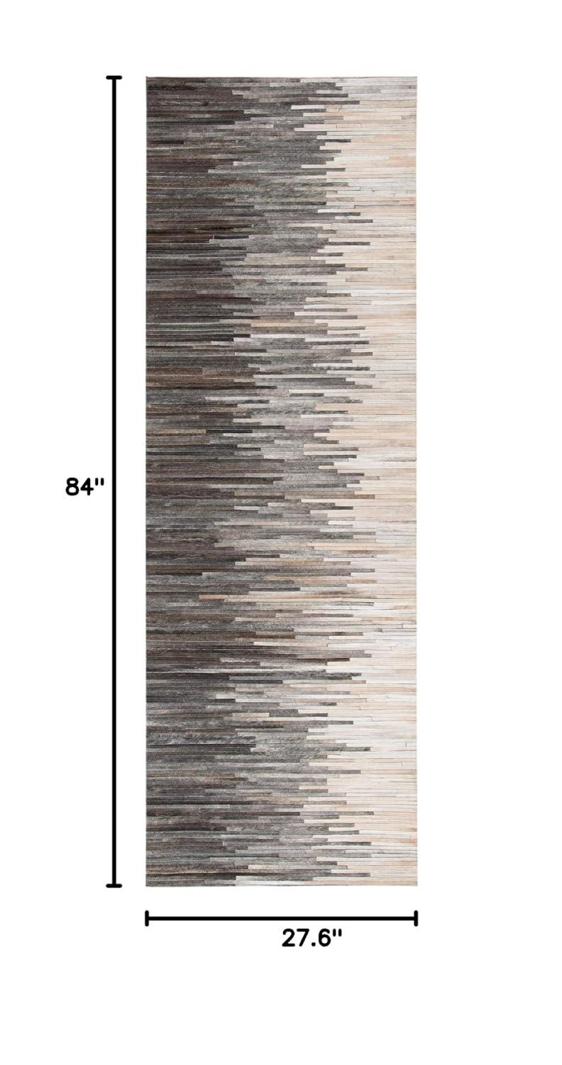 Studio Leather STL225 Hand Woven Indoor Runner Rug - Charcoal/Ivory - 2'3"x7' - Safavieh