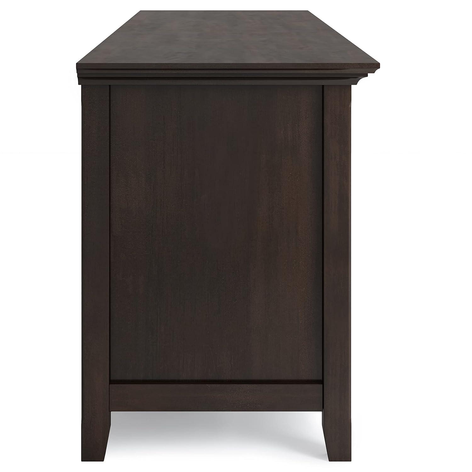 Simpli Home Amherst 72"W Solid Wood TV Stand for TVs up to 80" with Adjustable Shelves