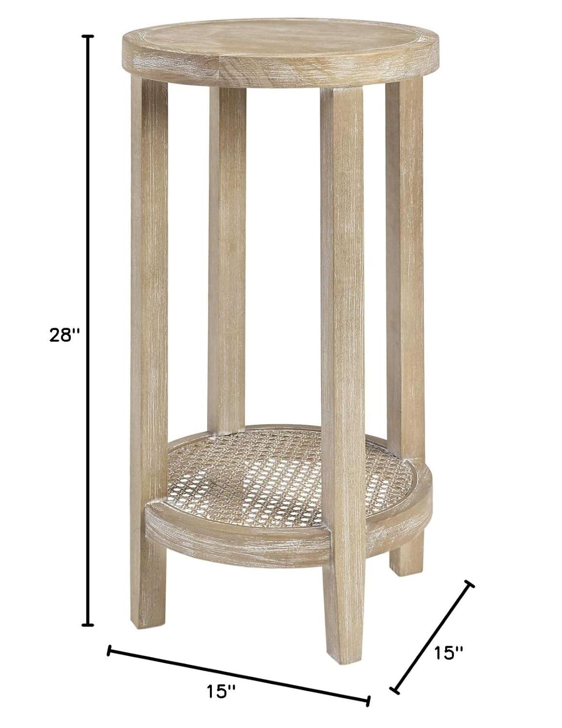 Martha Stewart Martha Stewart Harley  Round End Table with Cane Detail